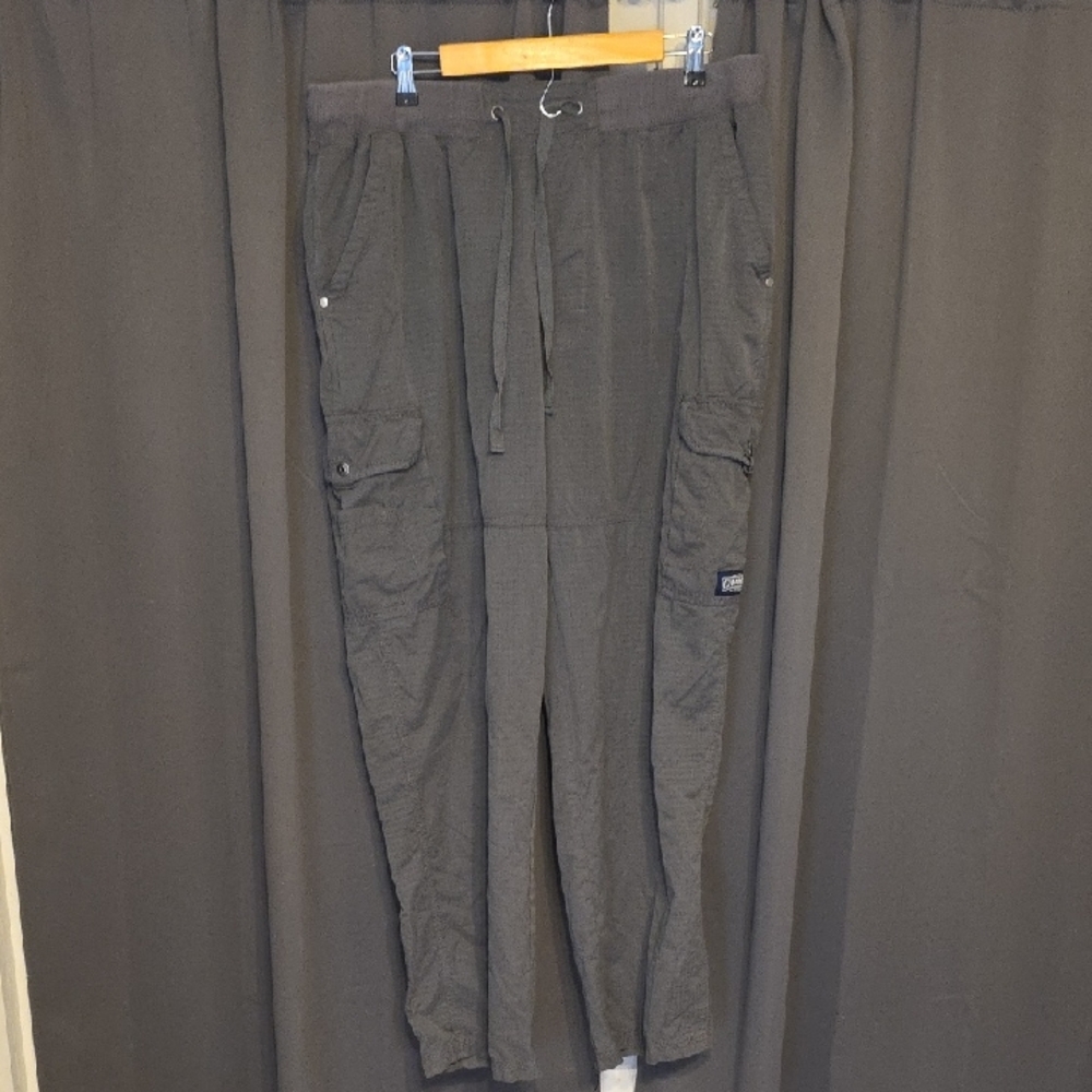 CSG Champs Sports Gear Men's Gray Cargo Pants Rip Stop Drawstring Pockets 38x31